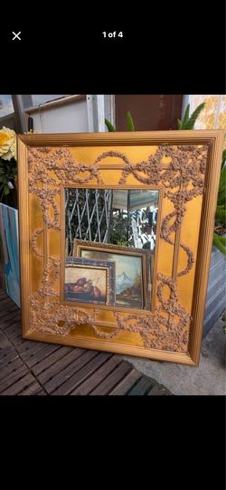 Beautiful Antique ornate mirror 52 by 45