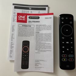 One For All Universal Streaming Remote Programable Roku Netflix Hulu Apple TV