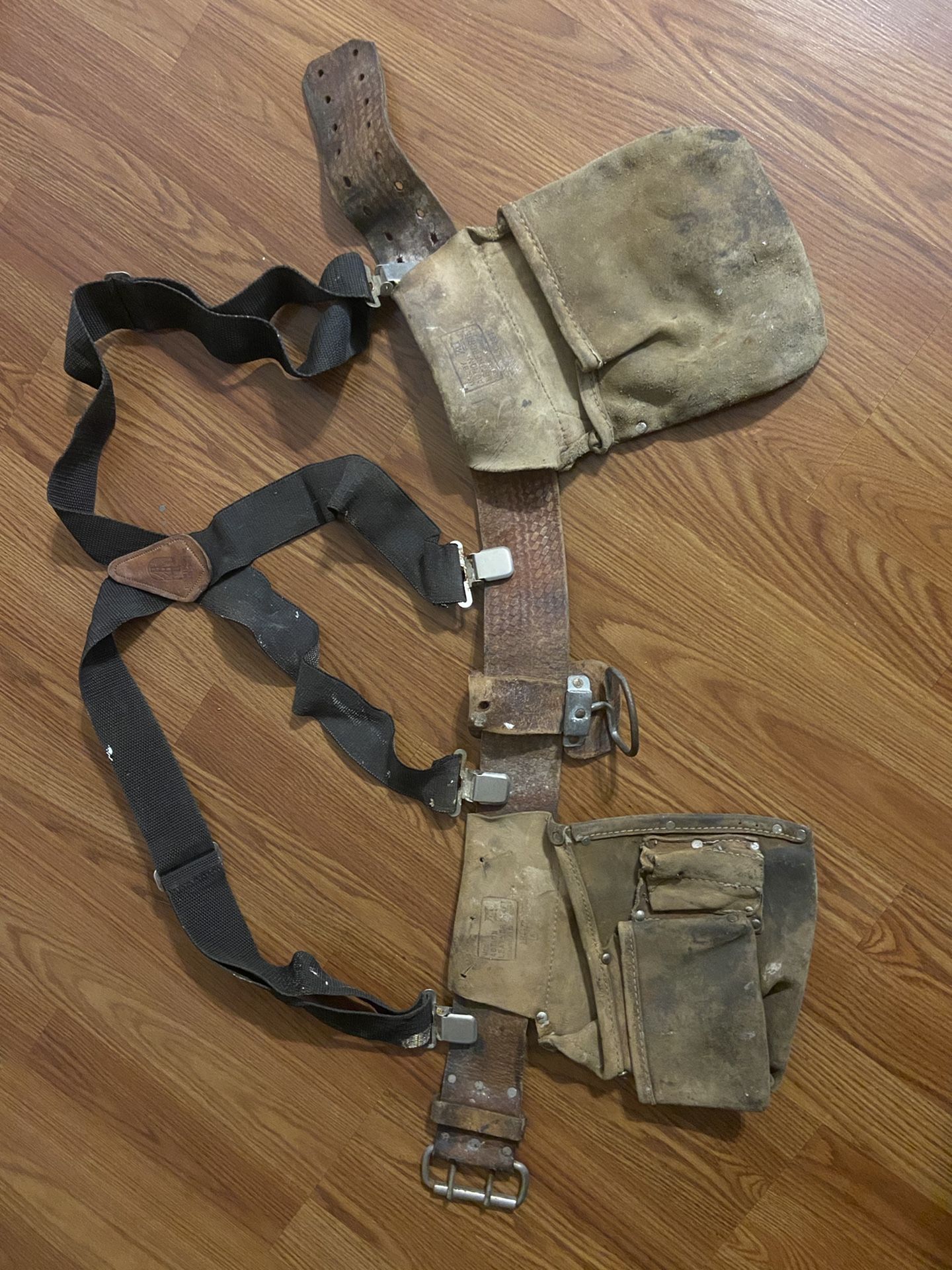 Leather Framers Tool Belt + Extra Pouches & Bucket Caddy