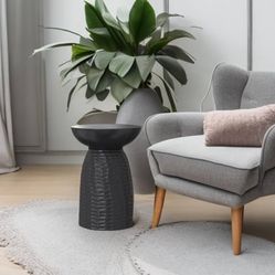 SIMPLIHOME Boyd 13-inch Wide Solid Mango End Table in Black, Contemporary-Style Accent Table for Living Room, Bedroom, or Family Room, Assembled 