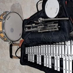 Ludwig Drum and Xylophone Bell kit with rolling case