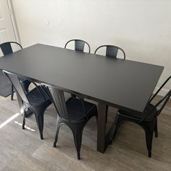  Modern Dining Table & 6 Chairs For Sale