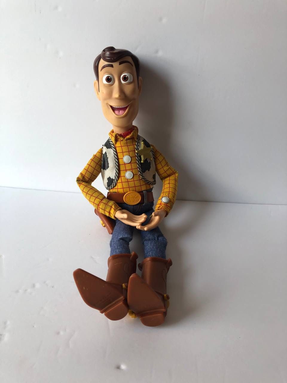 Talking Toy Story Andy Woody Doll 15" Pulls Rope Without Hat