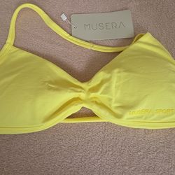 Size:Medium/MUSERA Sport Bikini Top – Vibrant Lemon Yellow