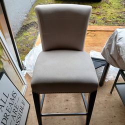 Grey fabric counter height chairs