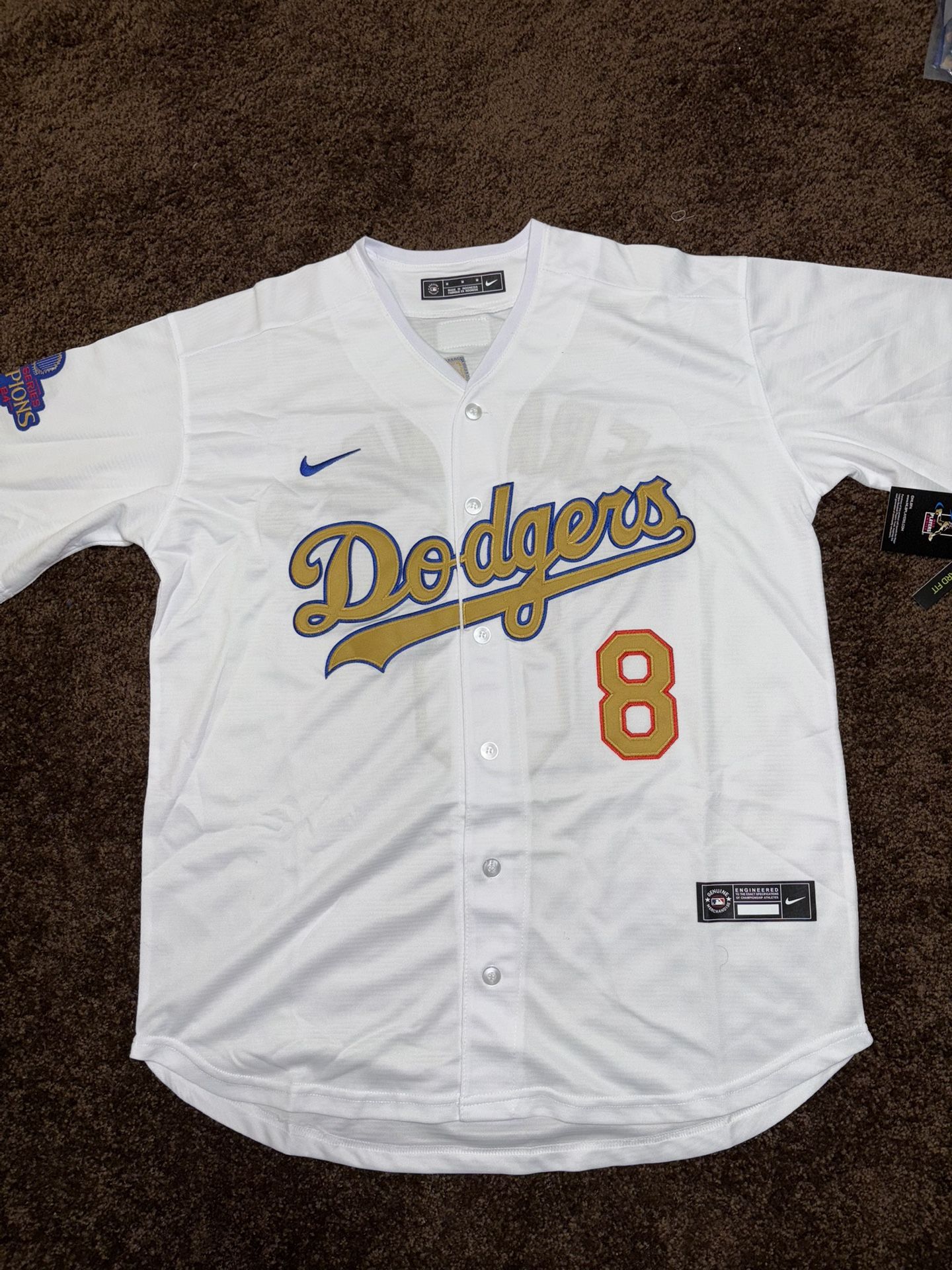 Dodgers White Gold Hernandez Jersey
