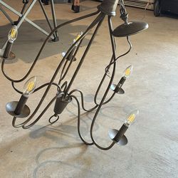 Greyish bronze dining room light fixture