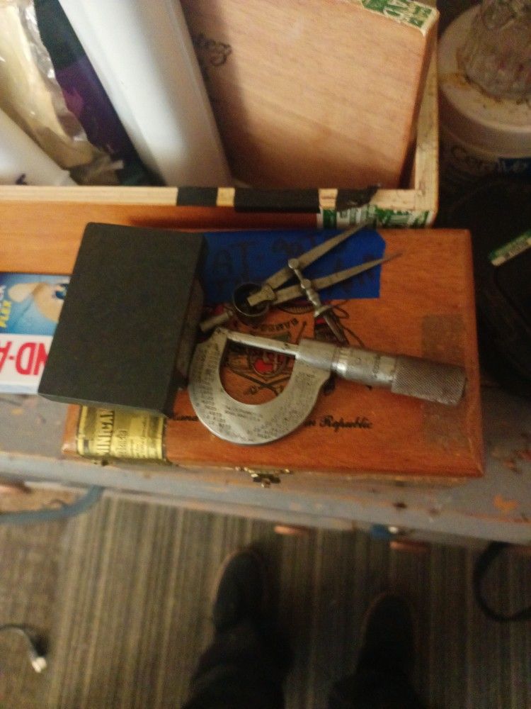 Micro flat And Caliper. Collins And Starett All For $30