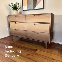 Walker Edison Mid-Century Modern 6-Drawer Dresser – Free Delivery