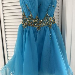 Blue Homecoming, Flower Girl, Prom Dress, Sweet 16