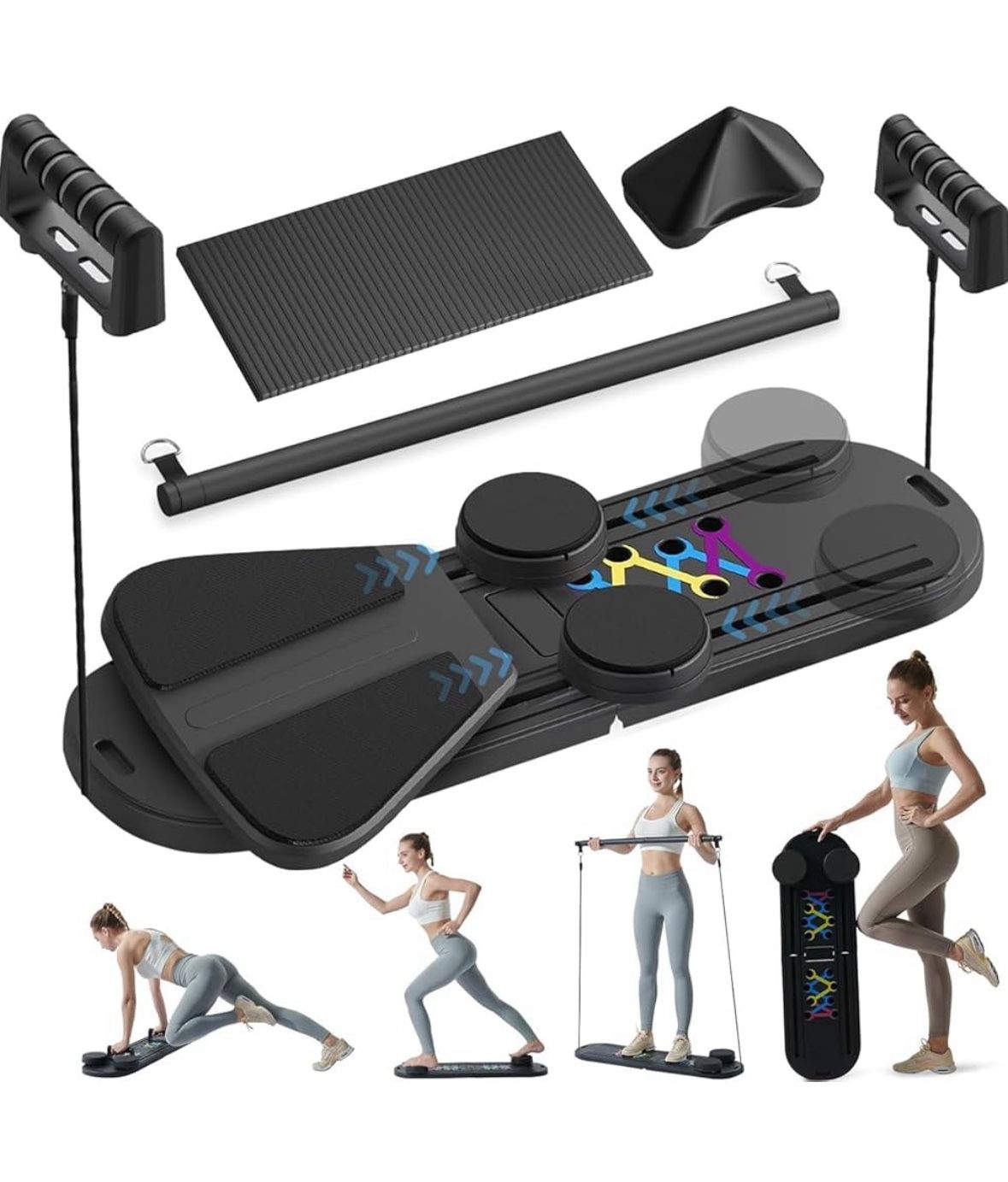 Pilates Reformer Set - Ab Trainer Machine - Ab Roller - Core Strength - Home Gym