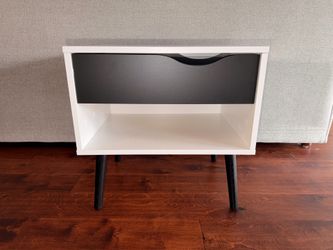 Black and white modern nightstand