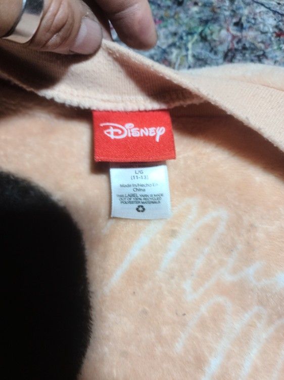 Disney Mickey Mouse Minky Fleece Sweatshirt Girls Pink sz Large 11-13