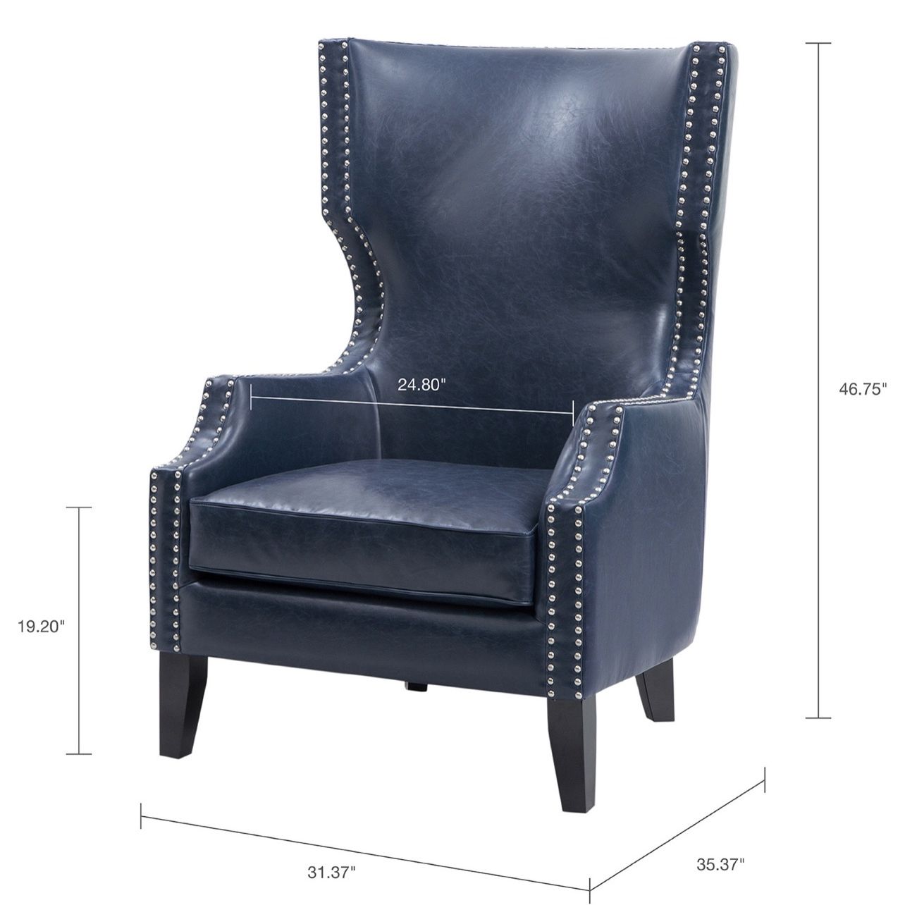 Blue Wingback Arm Chairs - Set of 2 - BRAND NEW