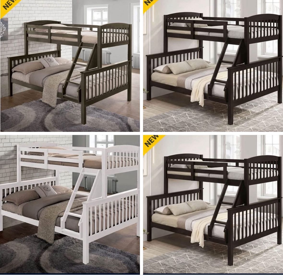 Bunk Bed Full And Twin With 2 Mattress Memory Foam 6”