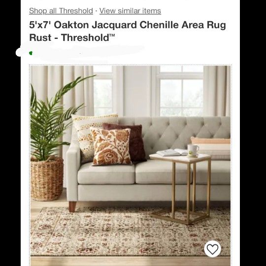 Brand New 5 X 7 Oakaton Jackard Chenille Area Rug 