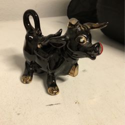 Vintage Glass Cow Figurine