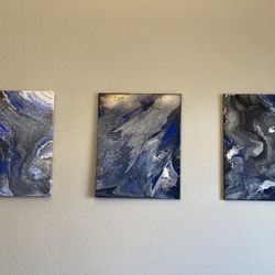 3 Piece Abstract Art Set (16”x20” Each)