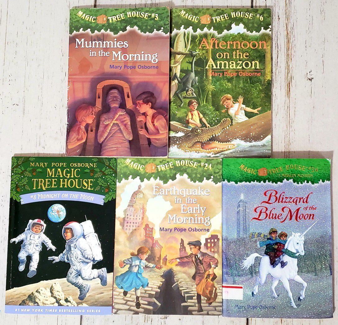 Magic Tree House Lot of 5 Books Mary Pope Osborne #3, 6, 8, 24, 36 Paperback