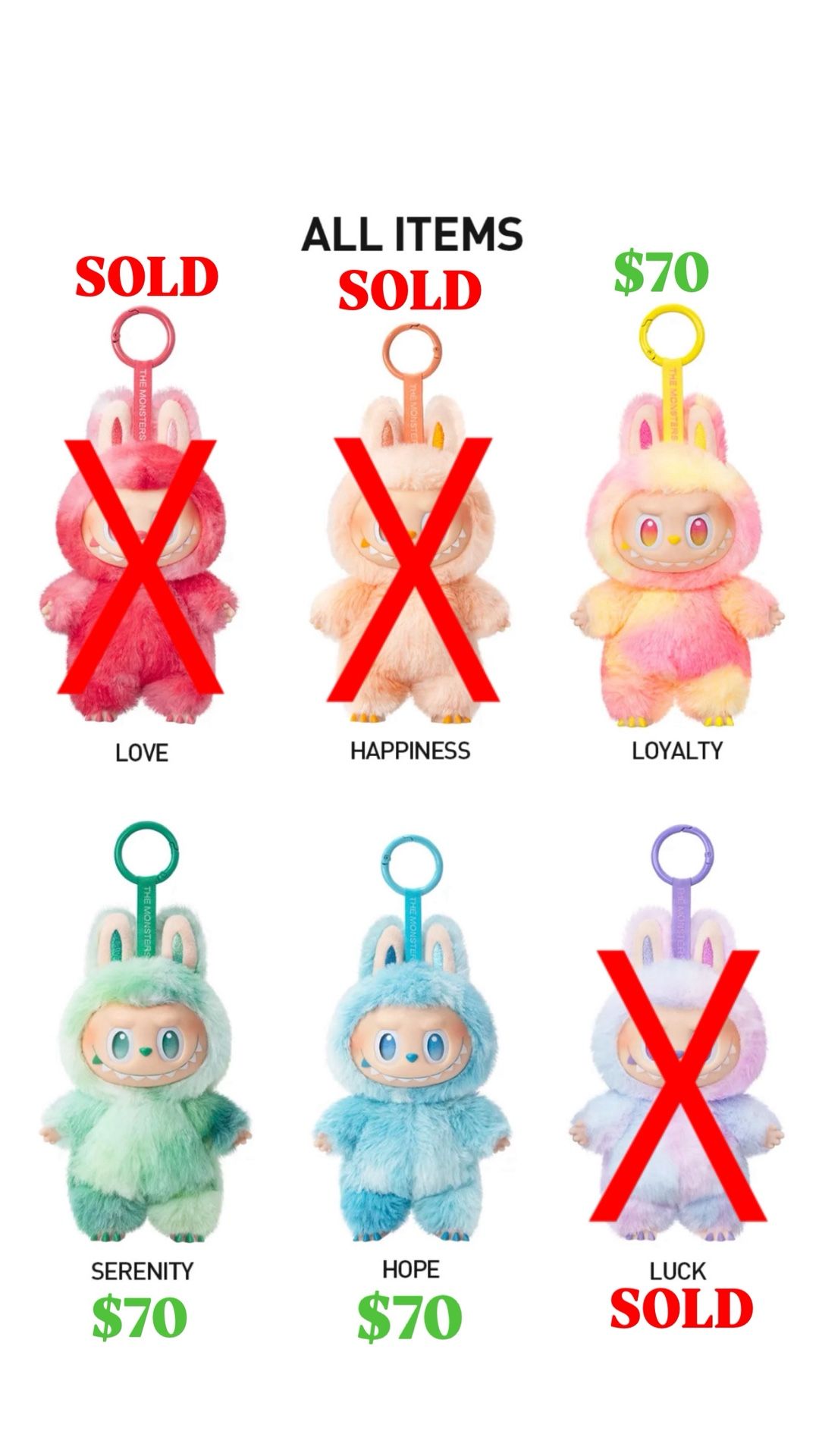 THE MONSTERS Big into Energy Series-Vinyl Plush Pendant
