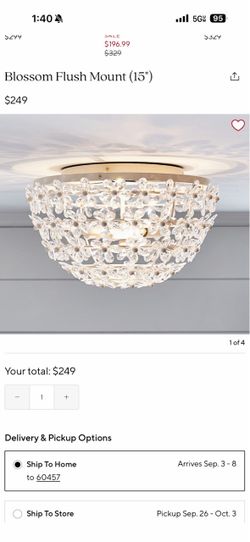 Pottery Barn Kids Blossom Flush Mount 15.5”
