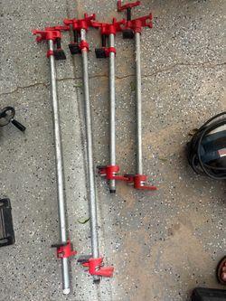 4 Bessey 1/2" H-Style pipe clamps