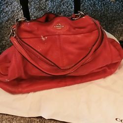 Red Leather Coach Bag
