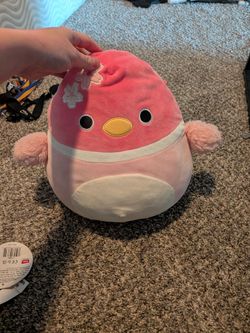 Squishmallow plush bird pink