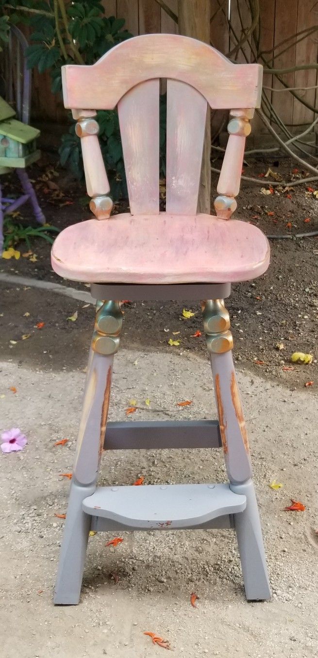 Swivel Solid Wood Counter Bar High Chair

