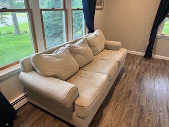 Beige Fabric 3-Seat Sofa