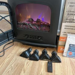 NEW FLOOR MODEL DELUXE INFRARED ELECTRIC FIREPLACE HEATER. 🔥🔥.  REMOTE CONTROL.  1500 WATTS. 2 HEATING ELEMENTS.  SALE $50🔥🔥🔥