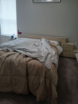 Queen Bed Frame with Built-In Nightstands
