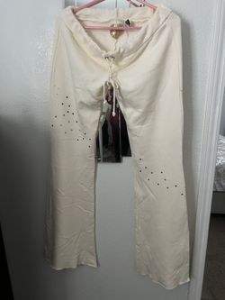 Cream Ivory Wide Leg Sweatpants Low Rise Med And Large $10 Each