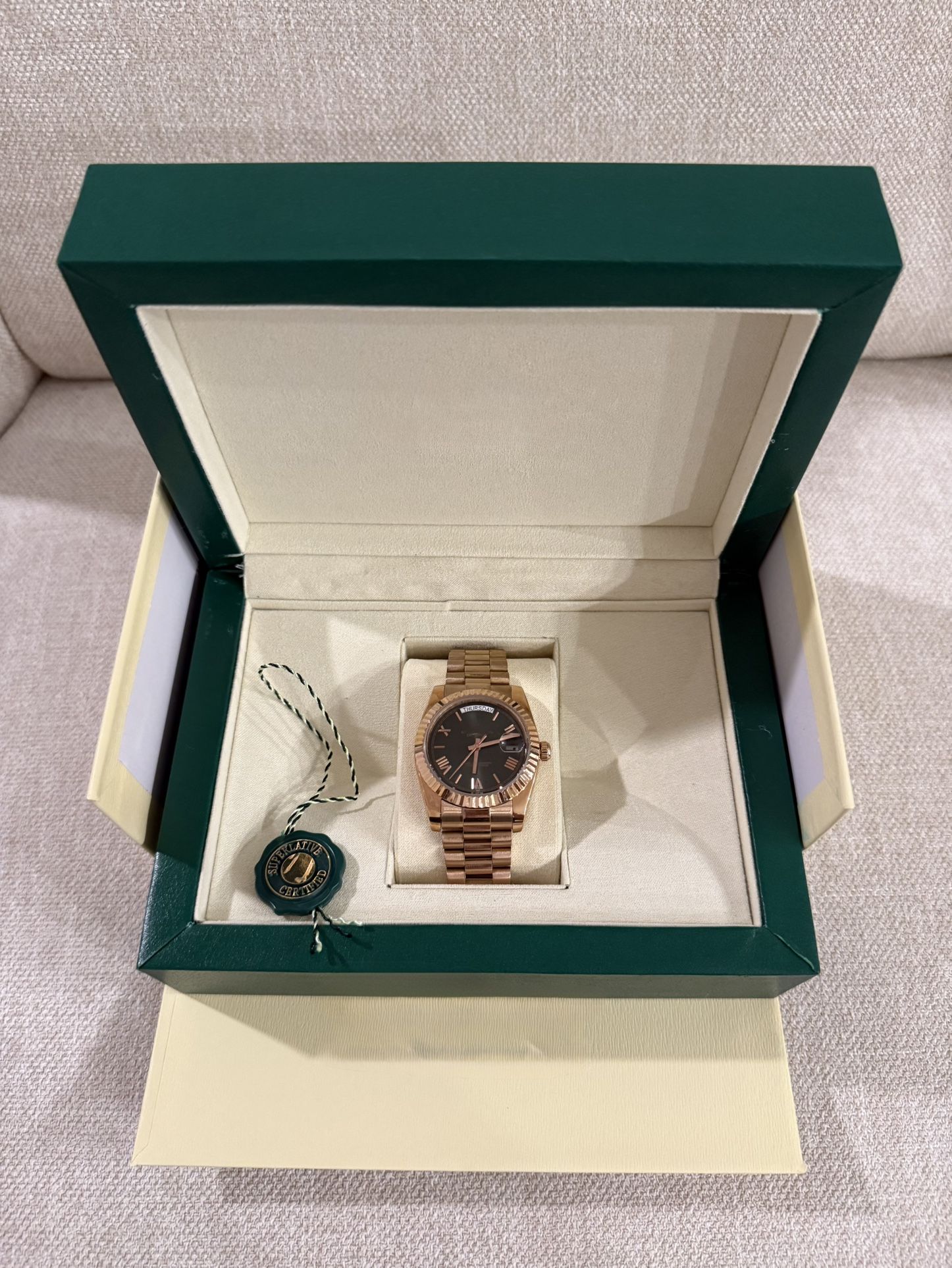 Rose Gold Wristband, Green face| 36mm BRAND NEW!!