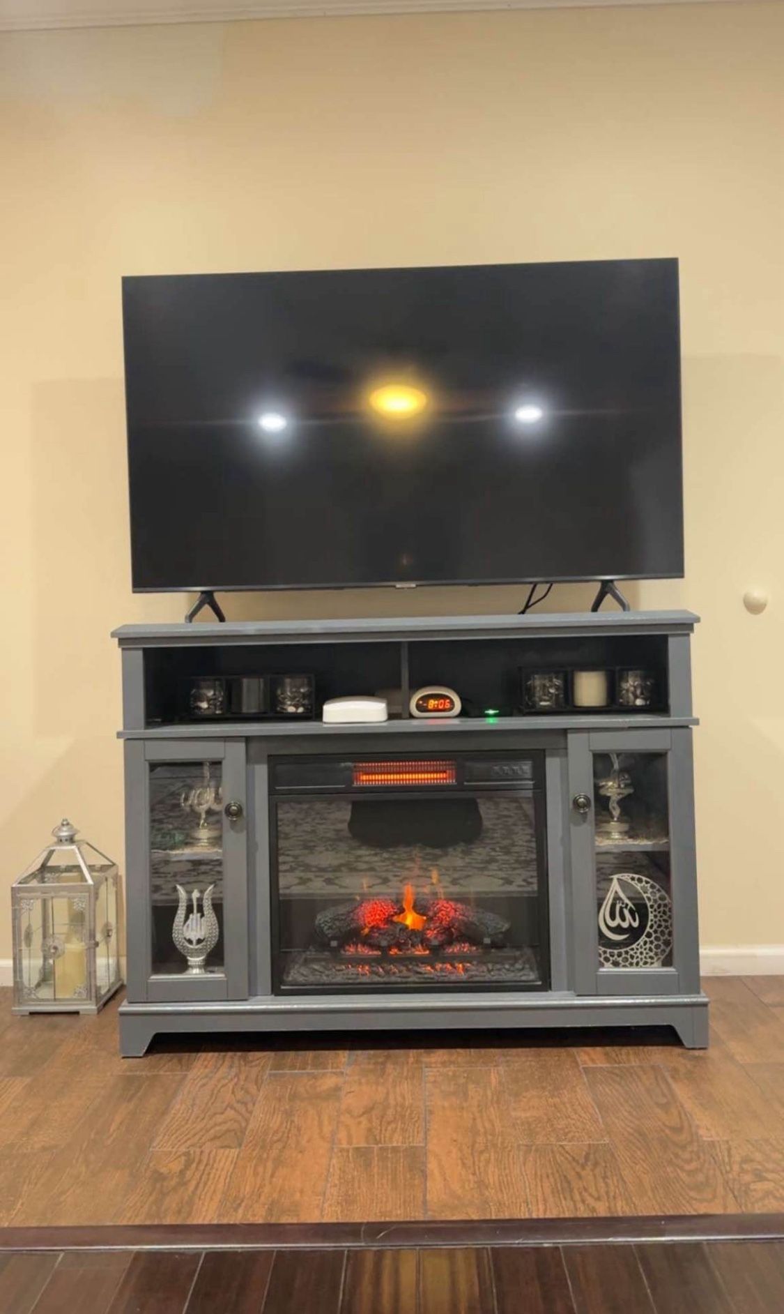 Electric Fireplace and Shelving