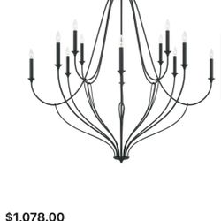 Capital Lighting 441601BI Bentley 12 Light 52" Wide Taper Candle Chandelier Black Iron