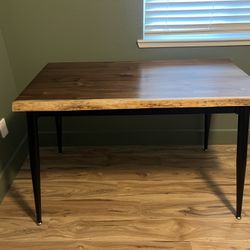 Butcher Block Desk With Mid-Century Modern Style Legs