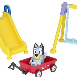 Bluey Park Playset 2.5" Figure, Wagon, Swing Set, and Slide