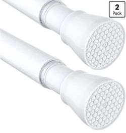 2 Pack Tension Curtain Rod for Windows 28 to 48 Inch, White
Adjustable Curtain Rod No Drilling 7/8" Diameter Expandable Spring Loaded Tension Rod for