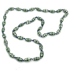 Vintage Green Porcelain Necklace Rare