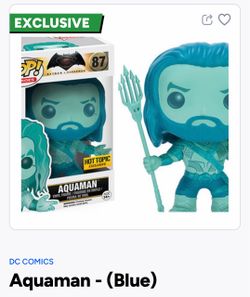 Funko Pop Aquaman Blue Hot Topic Exclusive #87