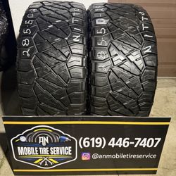 2 USED TIRES 285/50/20 NITTO RIDGE GRAPPLER $200 CASH PRICE MOUNTED & BALANCE 