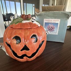 Pumpkin Ghosts Cookie Jar