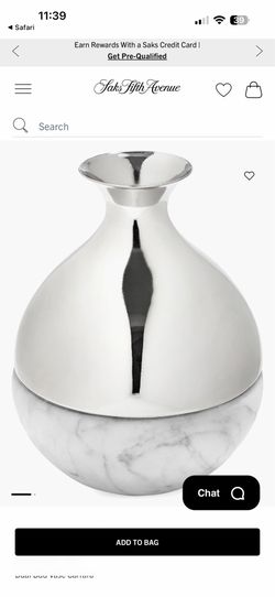 Anna New york Coluna Dual Bud Vase in Carrara Marble & Silver