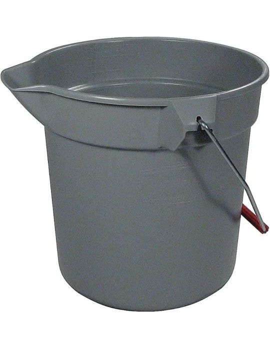 Rubbermaid 296300GY 10 Quart ( 2 1/2 gallons ) Plastic Utility Pail, 10 1/2 Diameter x 10 1/4h, Gray Plastic