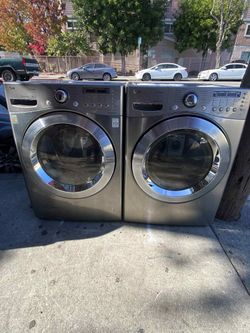 SET WASHER AND DRYER LG STAINLESS STEEL ✨️SIDE BY SIDE - STACKABLE ✨️ ✅️FREE DELIVERY ✅️