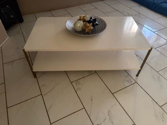 White and gold coffee table