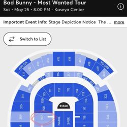 selling two premium Bad Bunny Tickets For Tonight