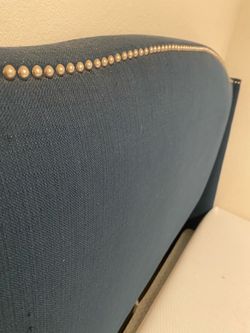 Blue queen size bed