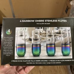 Iridescent Stemless Champagne Flutes